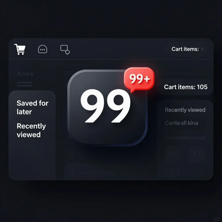 dark mode, cart icon, badge, accessibility, desktop ui