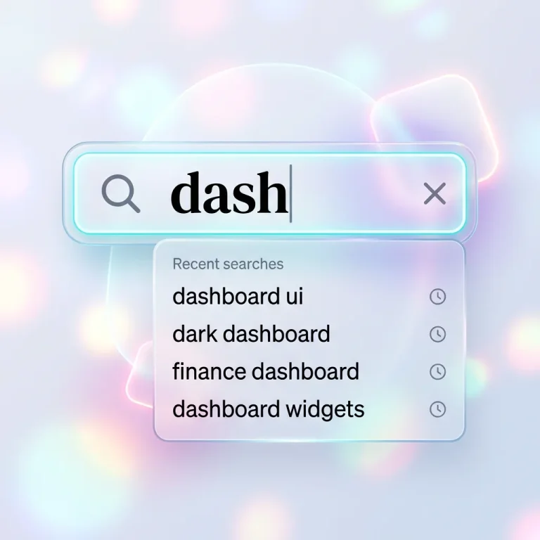 search, input, glassmorphism, dropdown