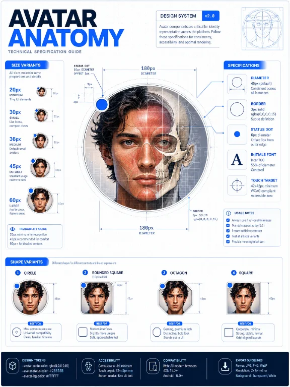 avatar, blueprint, ui design, specification