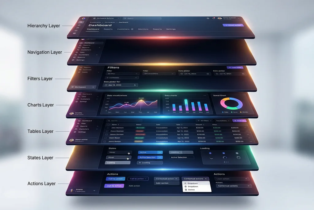 dashboard, saas, analytics, ui