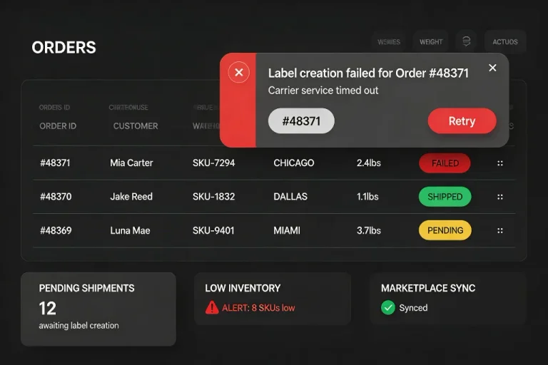 toast, notification, error, ecommerce, dashboard