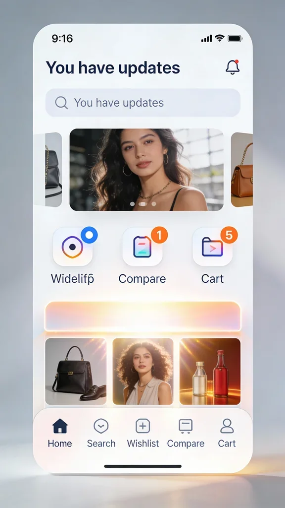 mobile, nav, badge, cart, wishlist