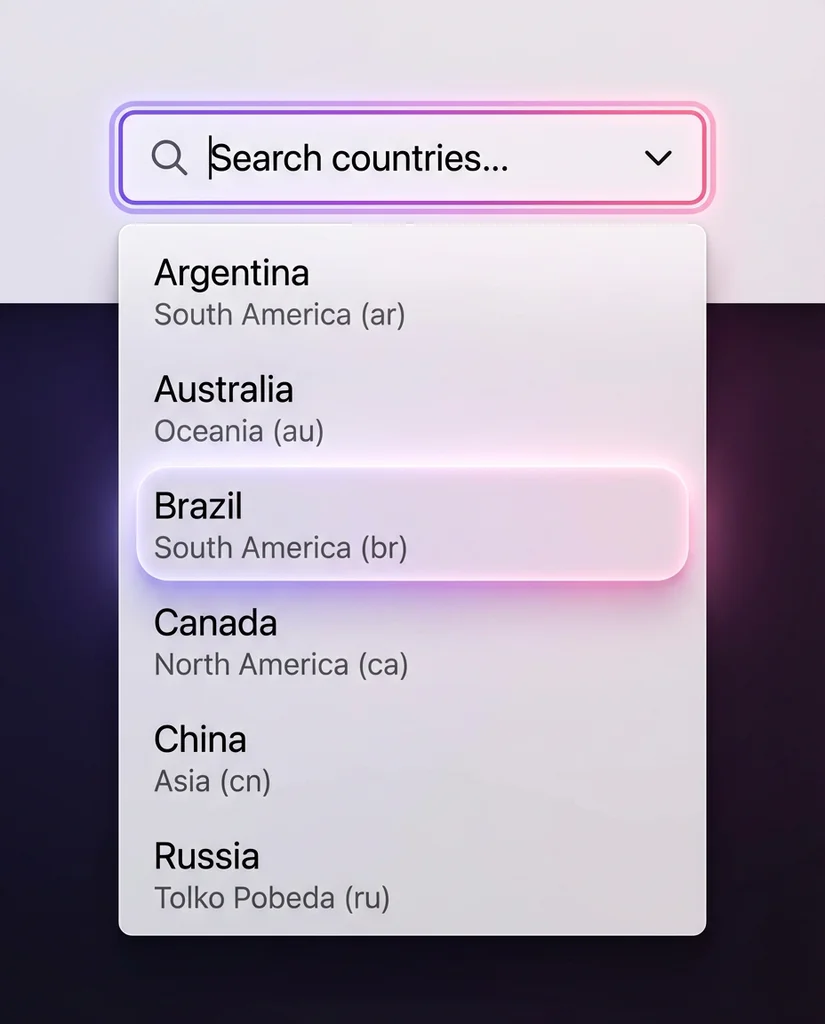combobox, search, countries, dropdown, input
