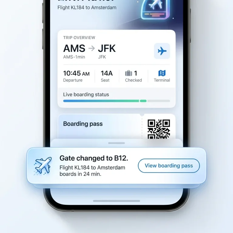 snackbar, notification, travel, mobile ui, airline