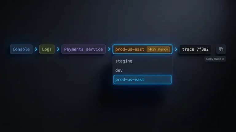 dark mode, dev tool, breadcrumbs, syntax token, high contrast