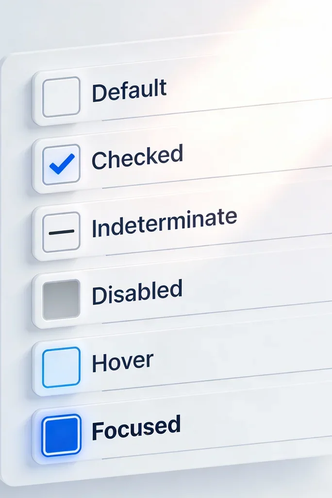 checkboxes, light-theme, minimalist, vector-ui, forms