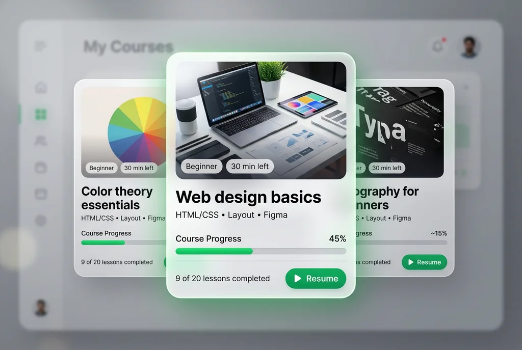 education, cards, ui design, learning, modern