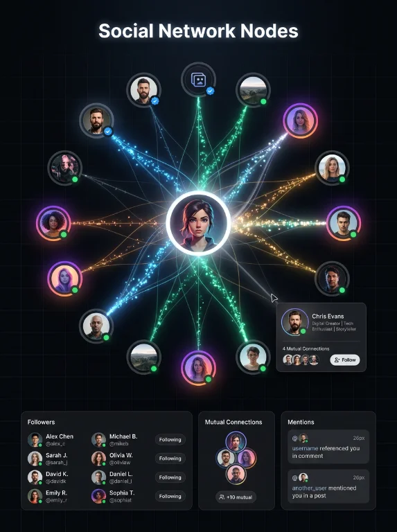 social, network, avatar, ui